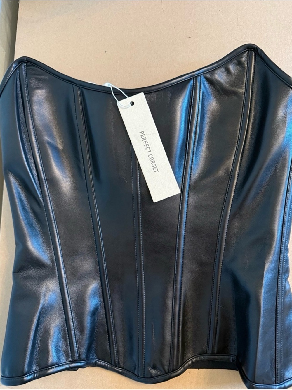 Perfect Corset Black Faux-Leather Corset